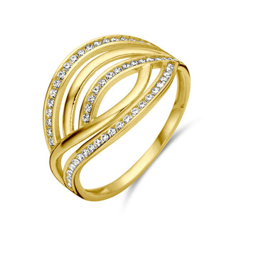 Geelgouden ring zirkonia 14K - 4029670