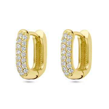 14K Geelgoud en klapoorringen zirkonia 4029755