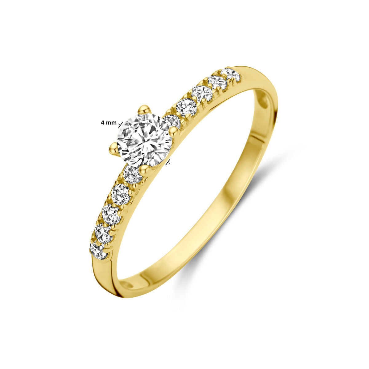 14K geelgouden ring zirkonia 4029767 - PansiteNederland.nl