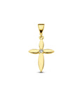 14K geelgoud hanger kruis zirkonia 4029839 - PansiteNederland.nl