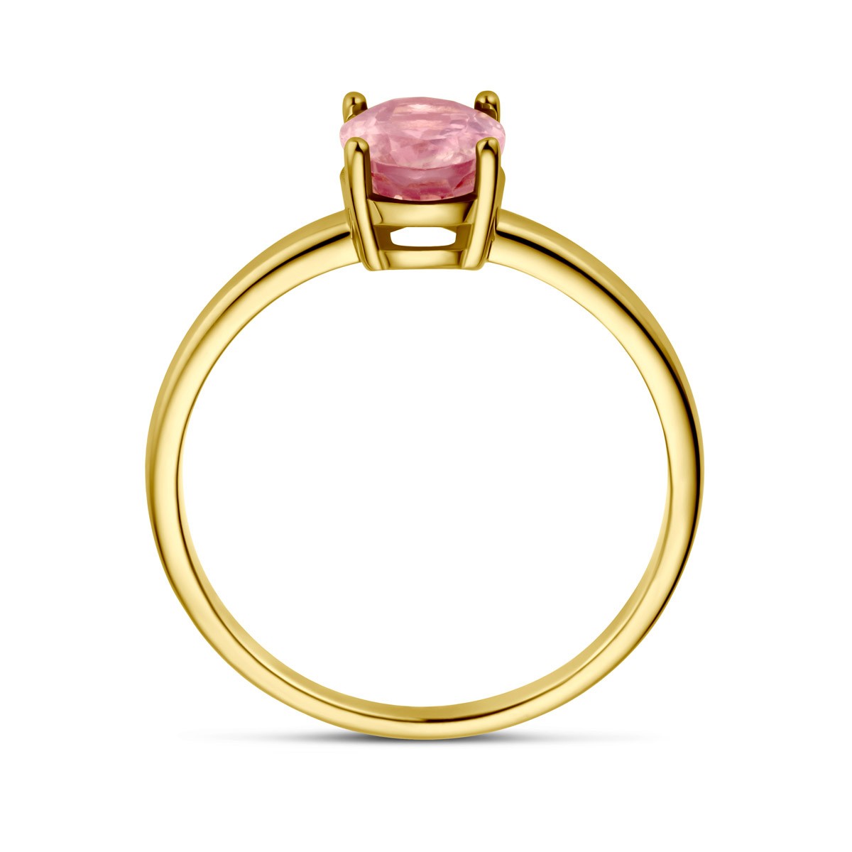 Ring roze toermalijn 14K geelgoud