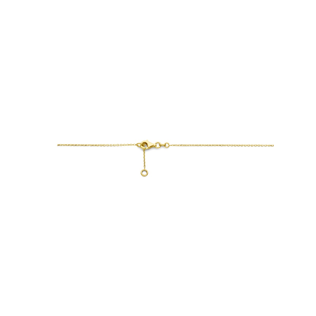 Collier roze opaal en robijn 45 - 47 cm 14K geelgoud