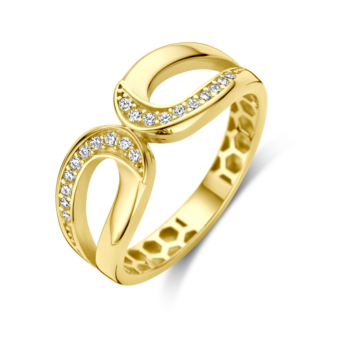 14K Geelgoud Ring Met Zirkonia 4030021 - PansiteNederland.nl