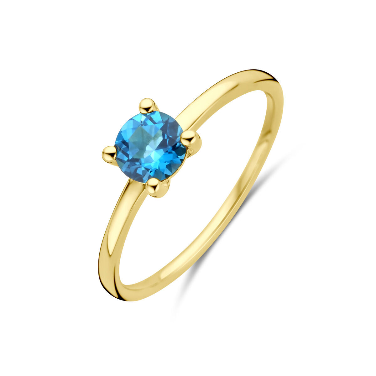 14K Geelgoud Ring London Blue Topaas 4030111 - PansiteNederland.nl