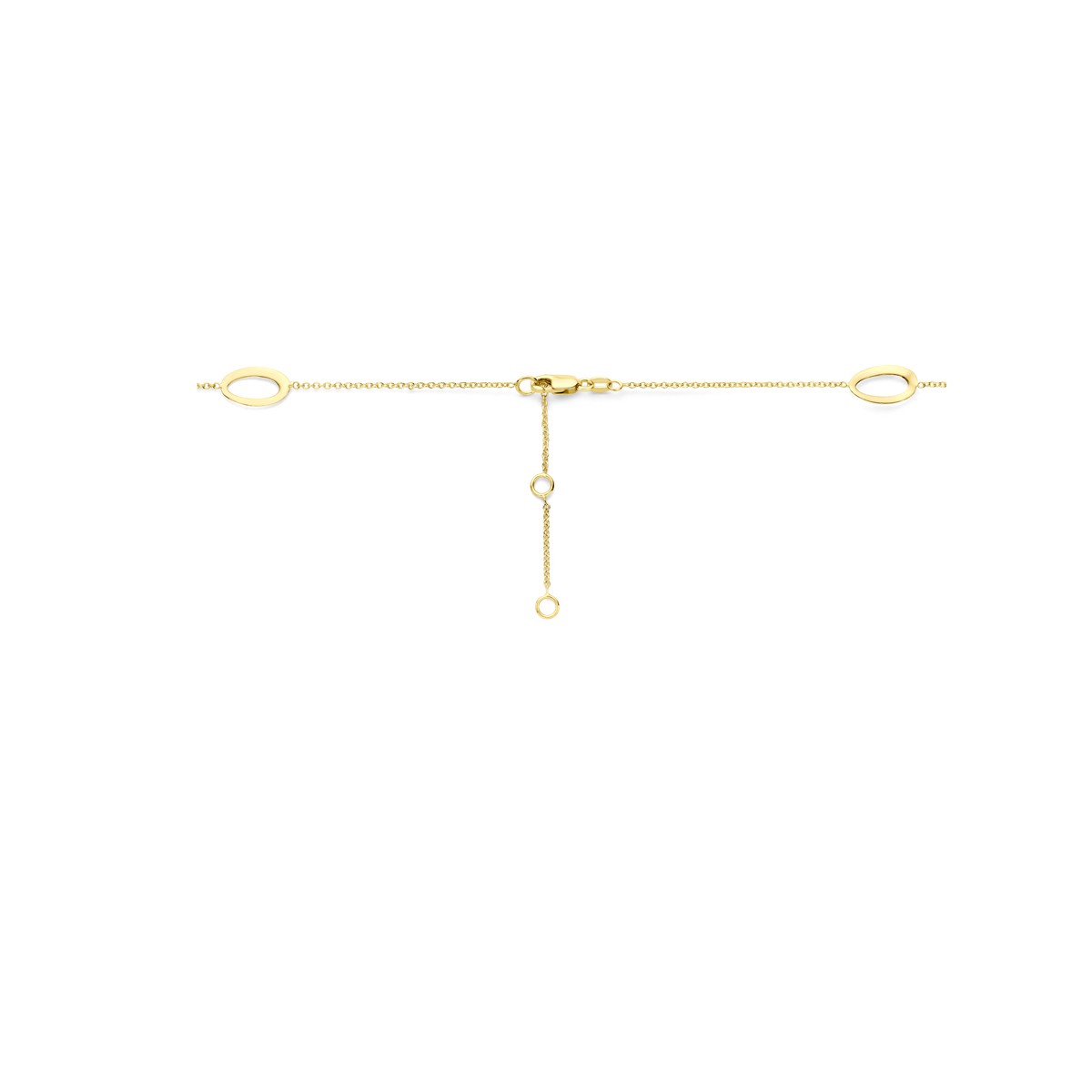 Collier ovaaltjes 41 – 43 – 45 cm 14K geelgoud