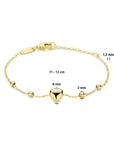 14K Geelgoud Armband Hart En Bolletjes 11 - 13 Cm 4030217 - PansiteNederland.nl