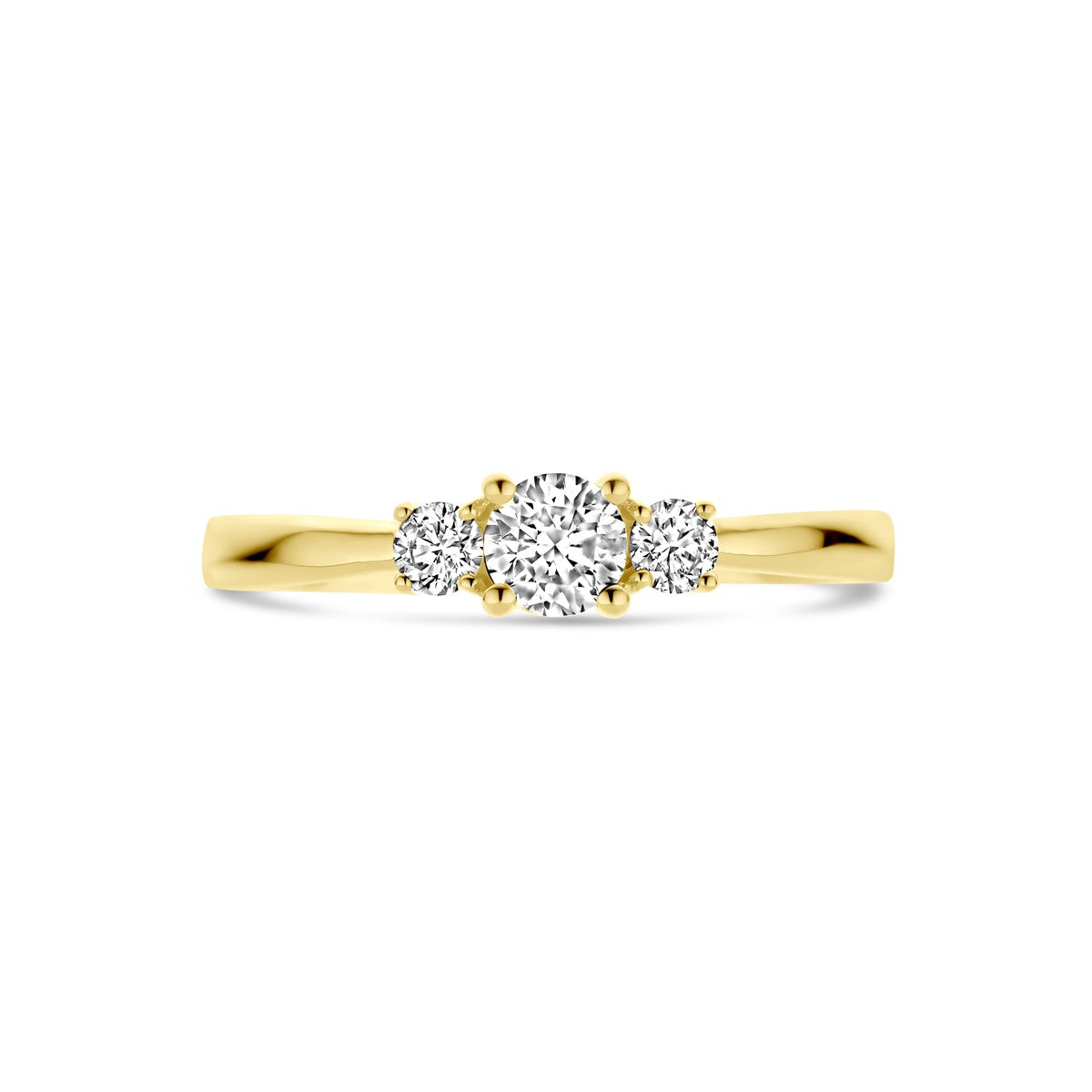 Ring trilogie diamant 0.46ct h si 14K geelgoud