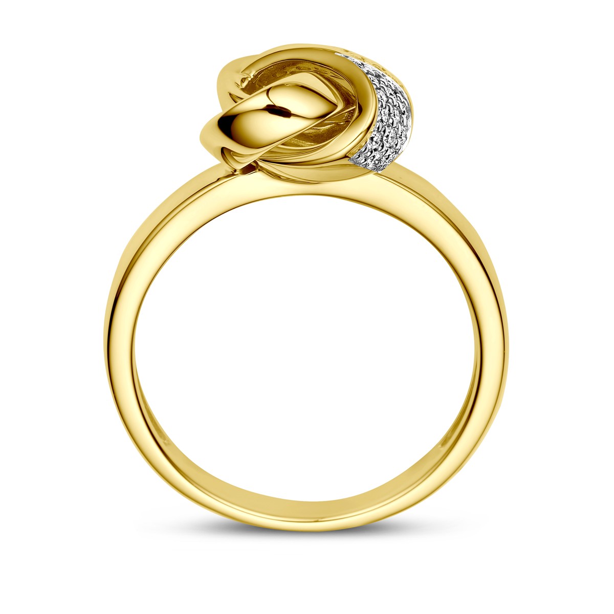 14K Geelgouden Diamanten Ring voor Dames