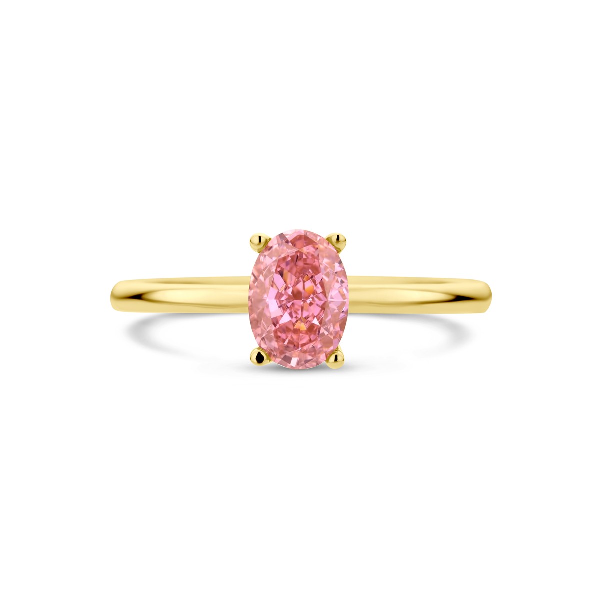 Ring padparadscha zirkonia 14K geelgoud