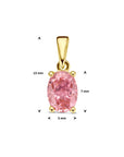 14K geelgoud hanger padparadscha zirkonia 4030857 - PansiteNederland.nl