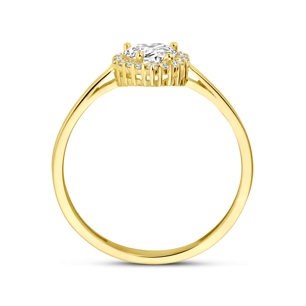 14K Geelgoud Ring Met Zirkonia 4030866 - PansiteNederland.nl