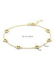 14K Geelgoud Armband Hartjes 16,5 - 17,5 - 18,5 Cm 4031022