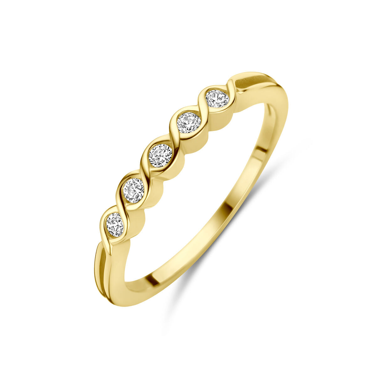 14K geelgouden ring zirkonia 4031100 - PansiteNederland.nl