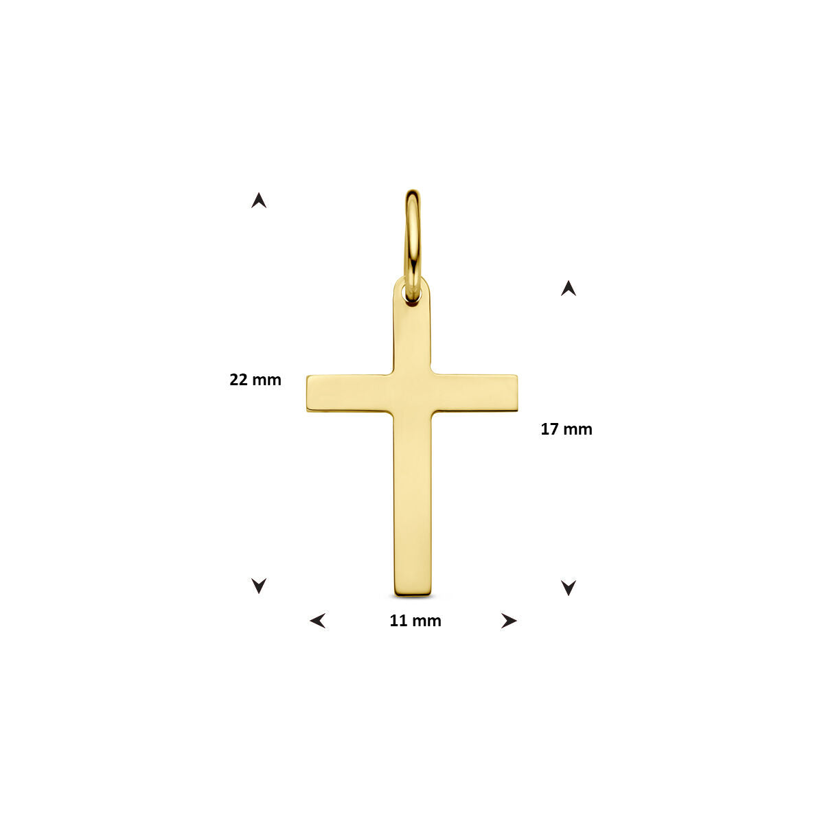 14K geelgoud hanger kruis 4031147 - PansiteNederland.nl
