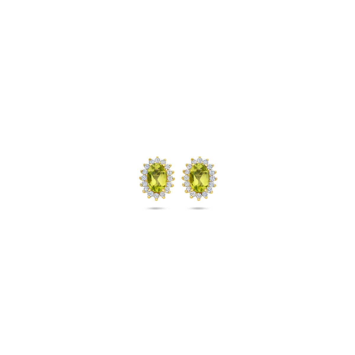 14K Geelgoud Oorknoppen Peridot En Zirkonia 9,5 Mm 4031229 - PansiteNederland.nl