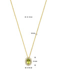 14K geelgoud collier peridot en zirkonia 40 - 42 - 44 cm 4031231