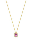 14K geelgoud collier roze topaas en zirkonia 40 - 42 - 44 cm 4031232