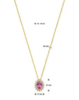 14K geelgoud collier roze topaas en zirkonia 40 - 42 - 44 cm 4031232
