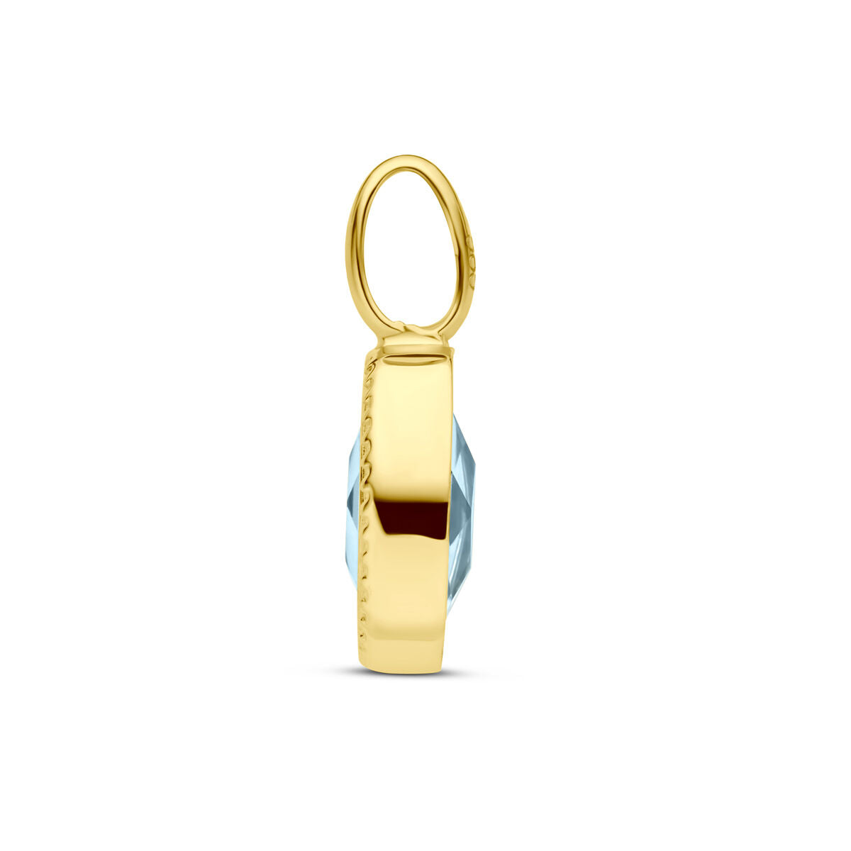 14K geelgoud hanger sky blue topaas 4031241 - PansiteNederland.nl