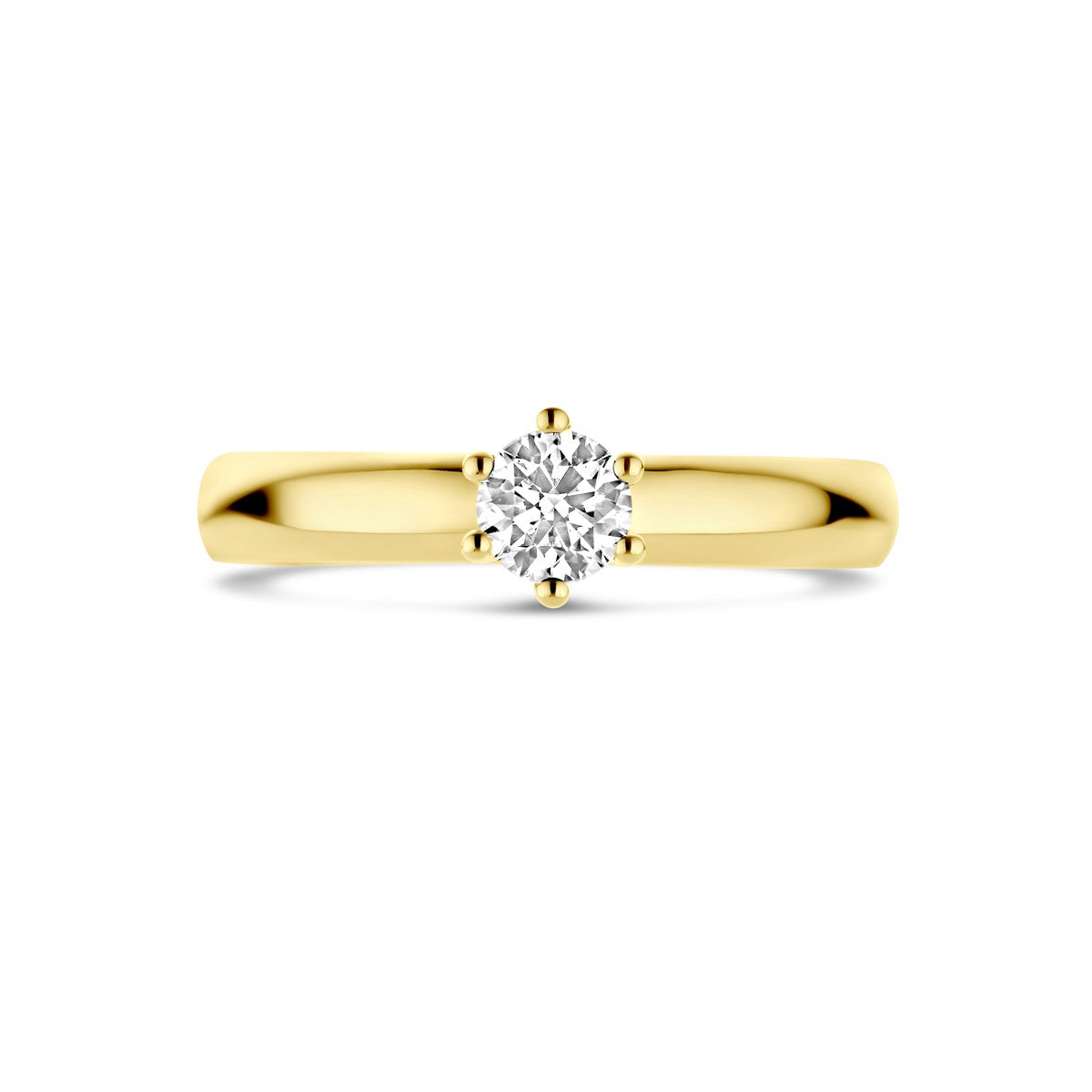 Aanzoeksring diamant 0.33ct h si 14K geelgoud
