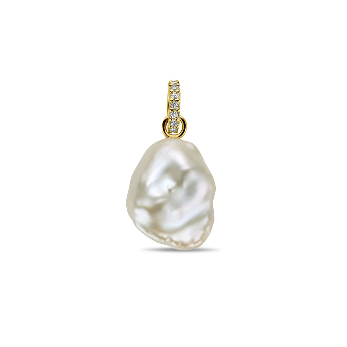 14K geelgoud hanger parel en diamant 0.04ct h si 4031416 - PansiteNederland.nl