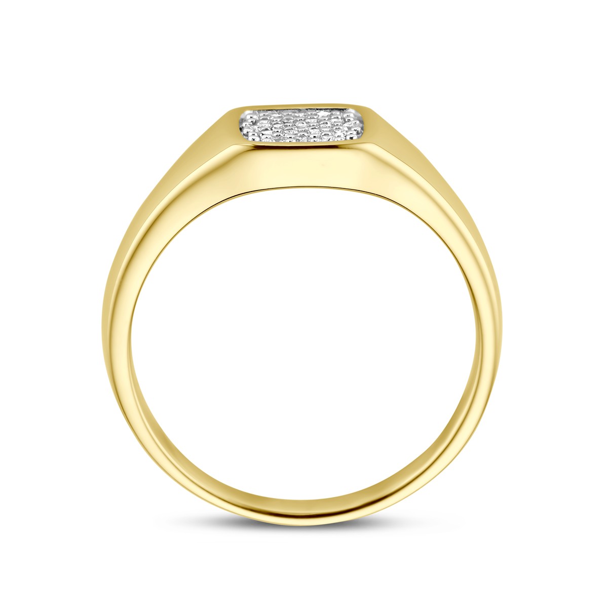 Ring diamant gestift 0.10ct h si 14K geelgoud