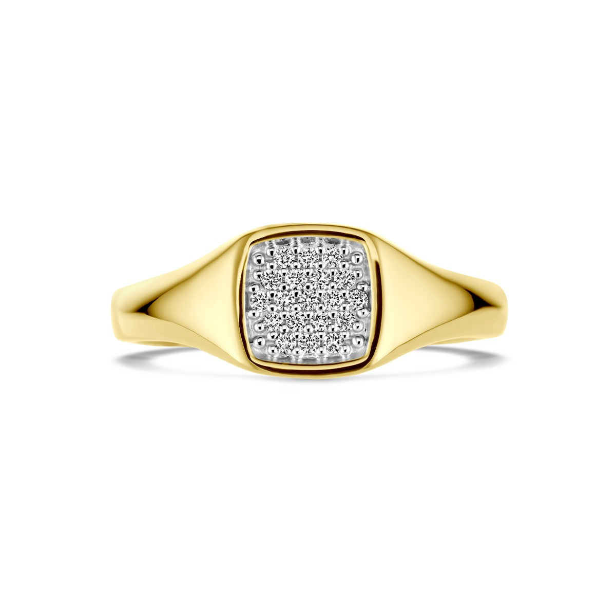 Ring diamant gestift 0.10ct h si 14K geelgoud