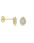 14K Geelgoud Oorknoppen Zirkonia Halo 8 Mm 4031638 - PansiteNederland.nl
