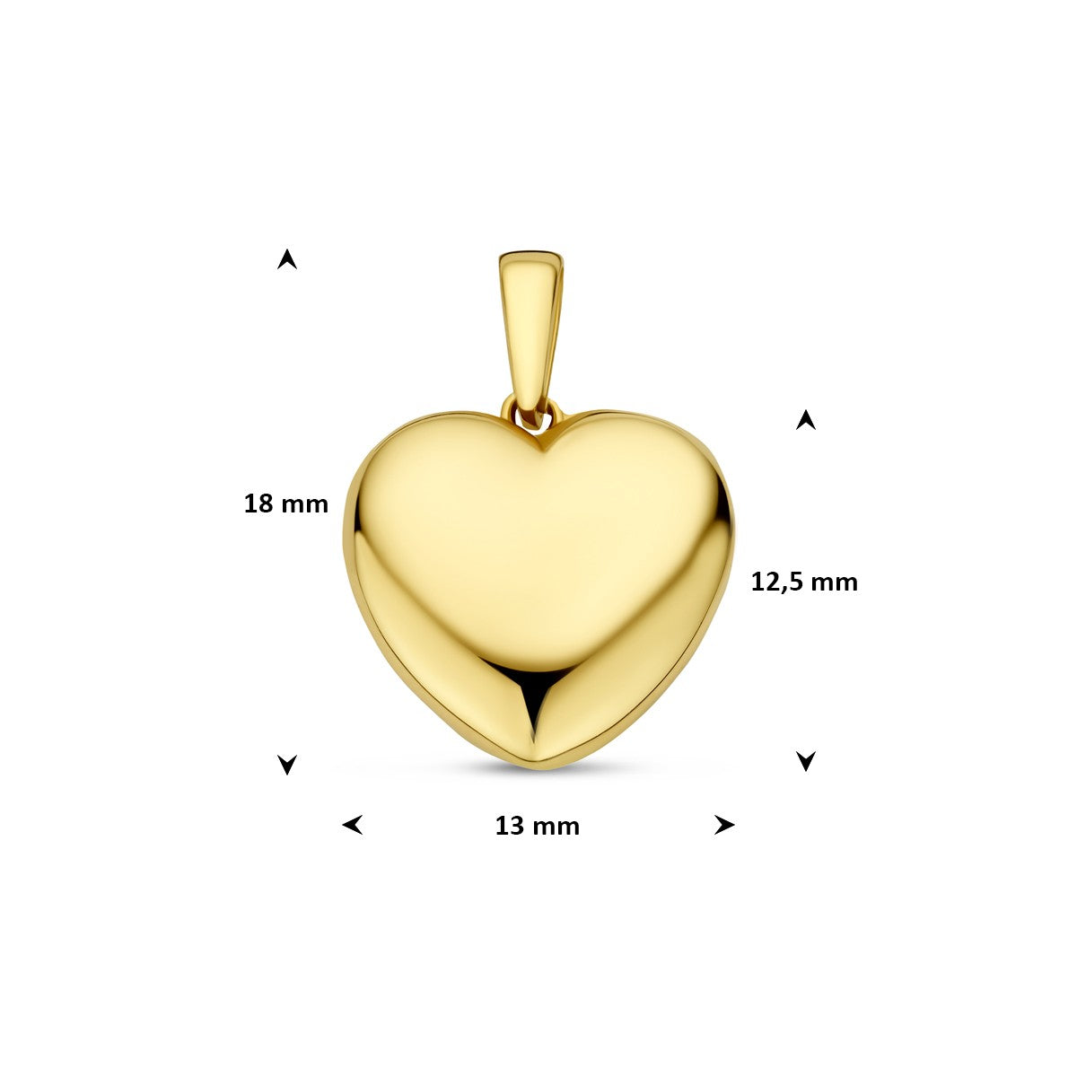 Hanger hart 18 mm 14K geelgoud