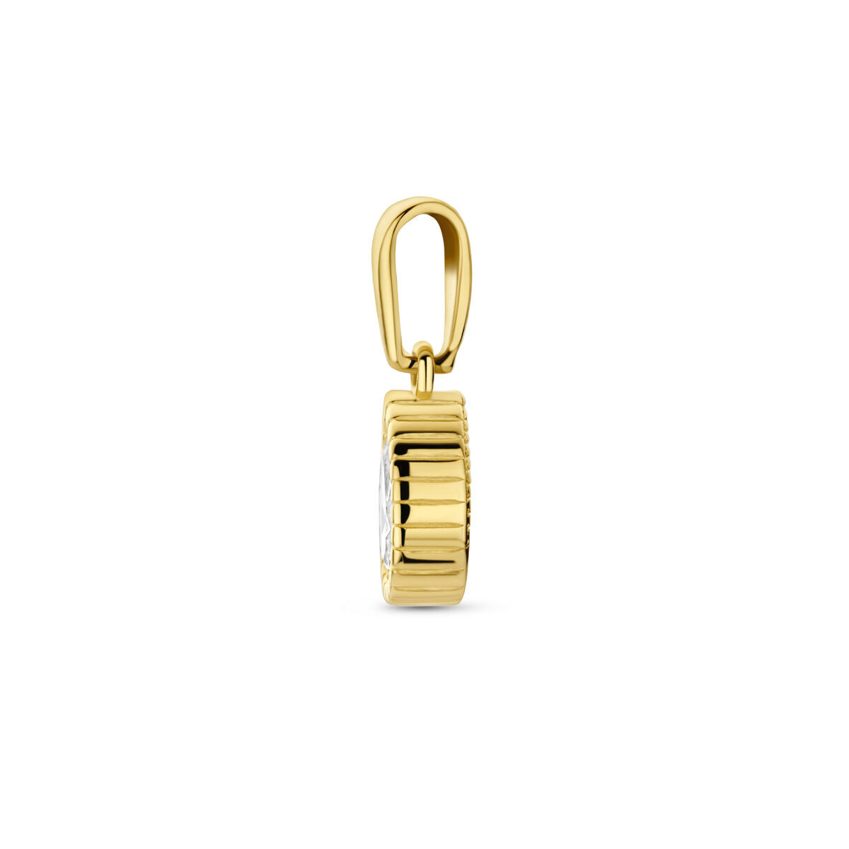 14K geelgoud hanger zirkonia 14 mm 4031711 - PansiteNederland.nl
