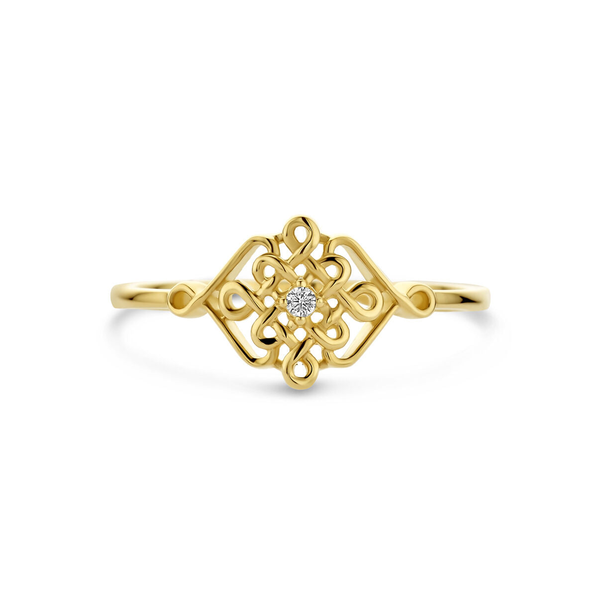 14K Geelgoud Ring Met Zirkonia 4031905 - PansiteNederland.nl