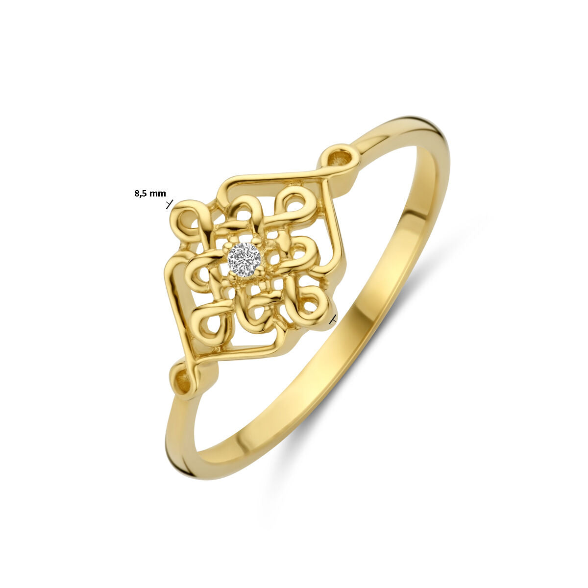 14K Geelgoud Ring Met Zirkonia 4031905 - PansiteNederland.nl