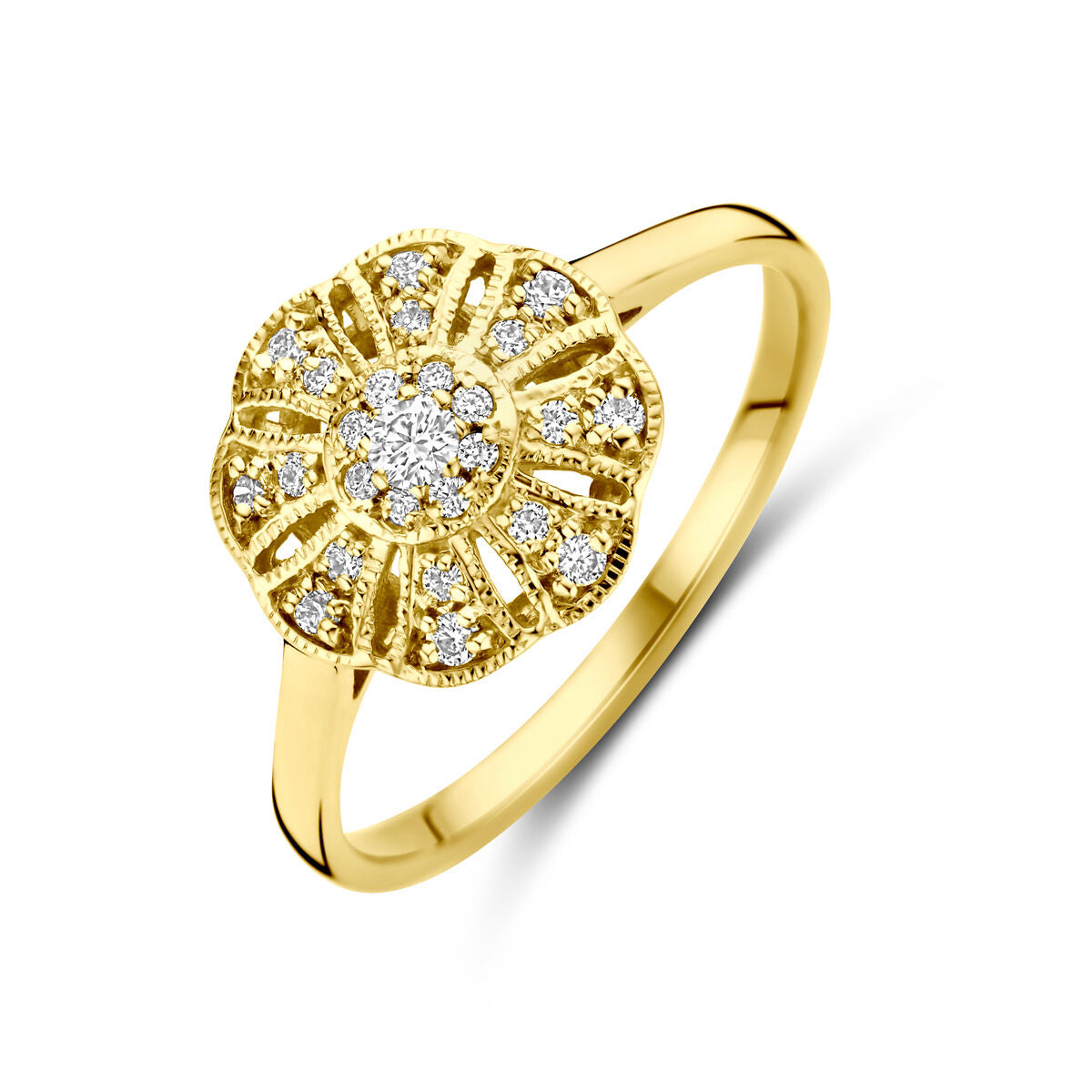 14K Geelgoud Ring Diamant 0.22Ct H Si 4031938 - PansiteNederland.nl