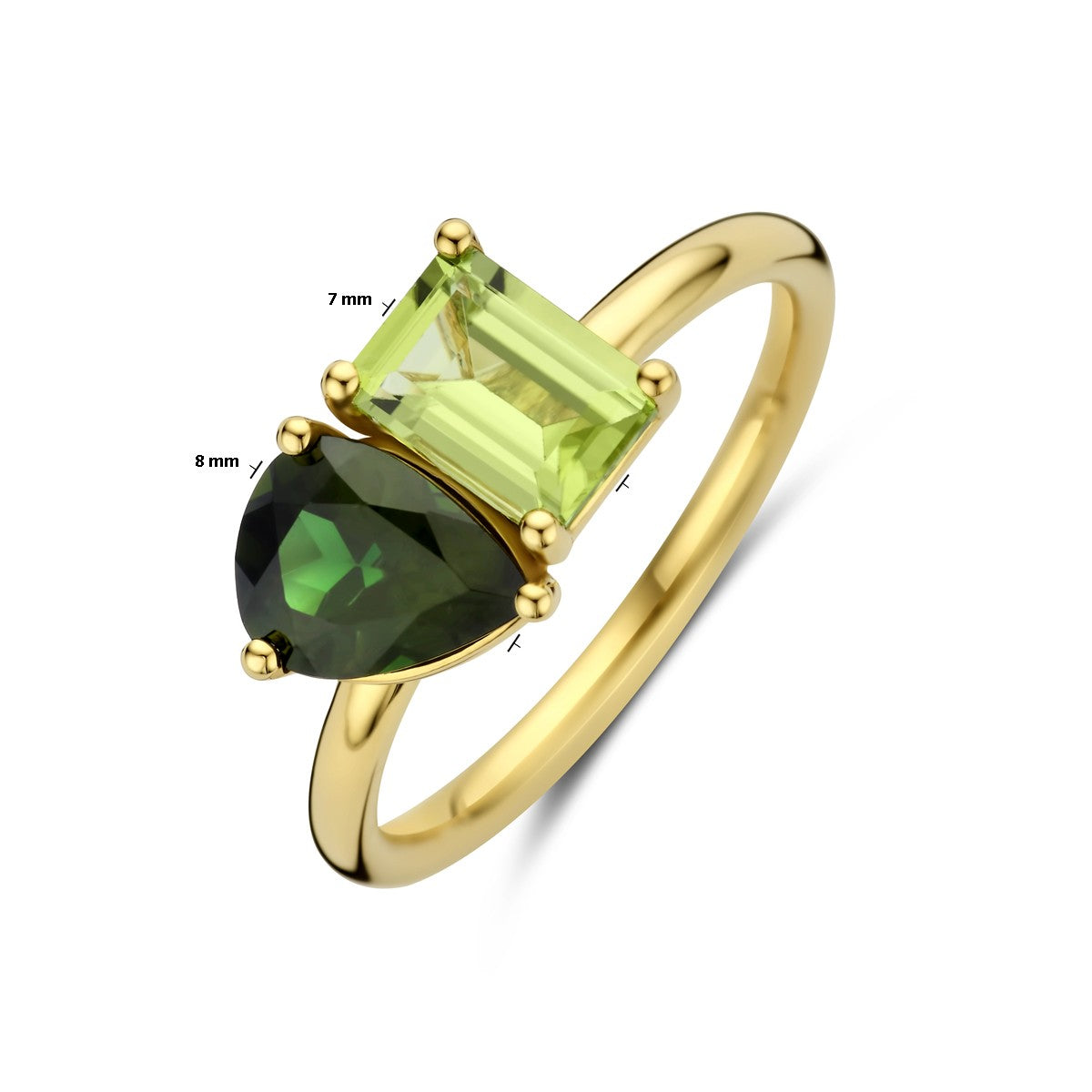 14K Geelgoud Ring Toi-Et-Moi Peridot En Groen Toermalijn 4032062 - PansiteNederland.nl