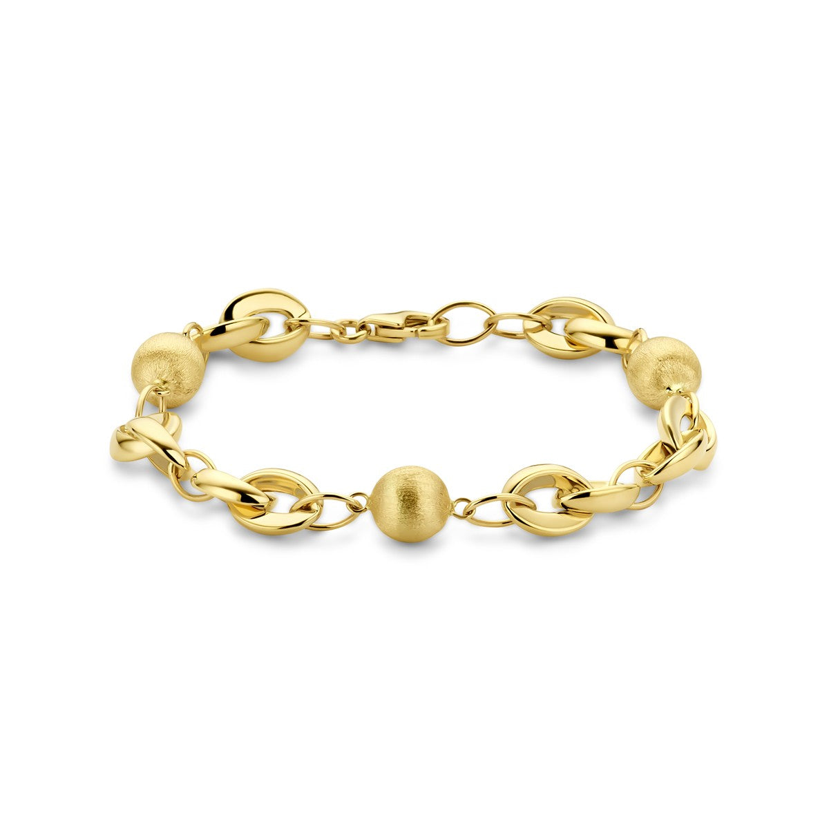 14K Geelgoud Armband 19 Cm Gedeeltelijk Gematteerd 4032094 - PansiteNederland.nl