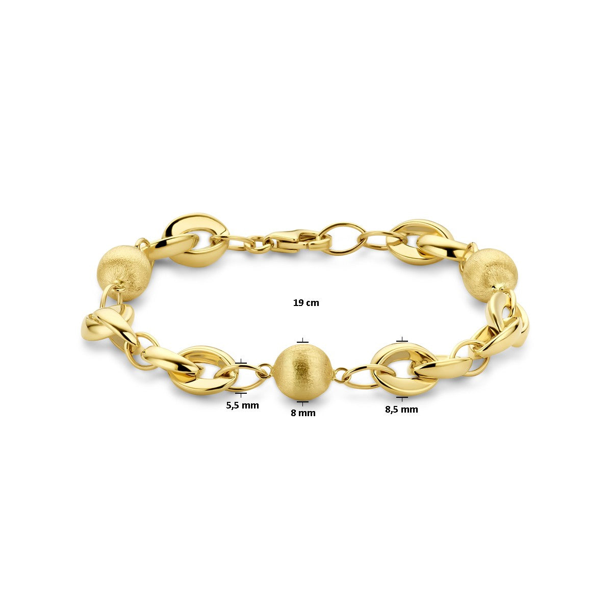 14K Geelgoud Armband 19 Cm Gedeeltelijk Gematteerd 4032094 - PansiteNederland.nl