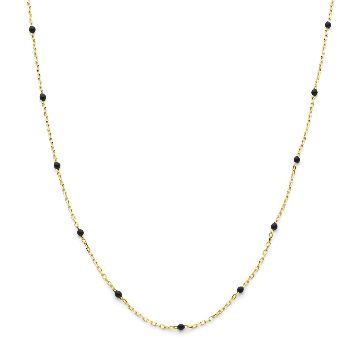 14K Geelgoud Collier Zwart Emaille 1 mm 4032163 - PansiteNederland.nl