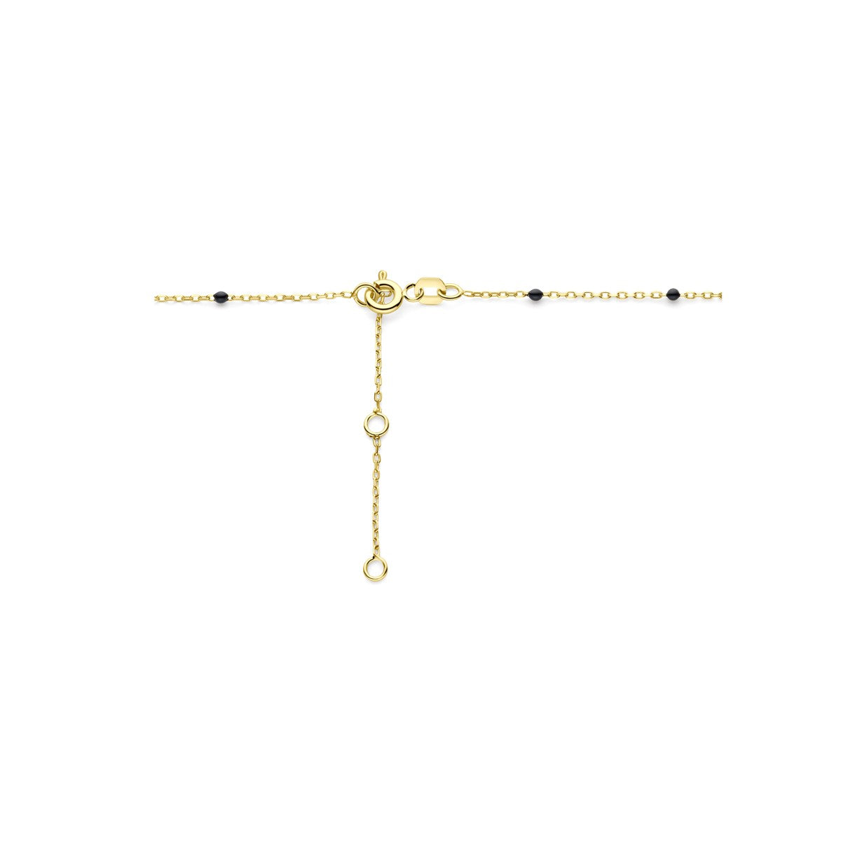 14K Geelgoud Collier Zwart Emaille 1 mm 4032163 - PansiteNederland.nl
