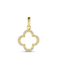 14K geelgoud hanger klavertje diamant 0.07ct h si 17 mm 4032223 - PansiteNederland.nl
