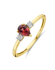 14K Geelgoud Ring Granaat En Diamant 0.03Ct H Si 4032306 - PansiteNederland.nl