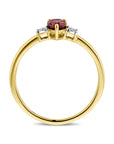 14K Geelgoud Ring Granaat En Diamant 0.03Ct H Si 4032306 - PansiteNederland.nl
