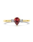 14K Geelgoud Ring Granaat En Diamant 0.03Ct H Si 4032306 - PansiteNederland.nl