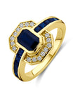 14K Geelgoud Ring Saffier En Diamant 0.20Ct H Si 4032314 - PansiteNederland.nl