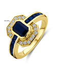 14K Geelgoud Ring Saffier En Diamant 0.20Ct H Si 4032314 - PansiteNederland.nl