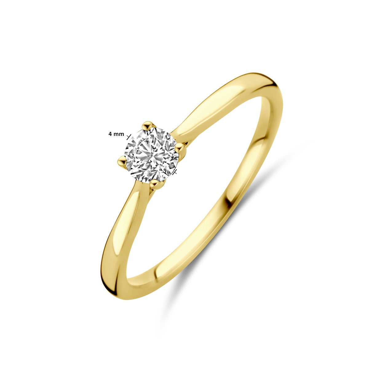 14K Geelgoud Ring Lab Grown Diamant 0.25Ct H Si 4032318 - PansiteNederland.nl