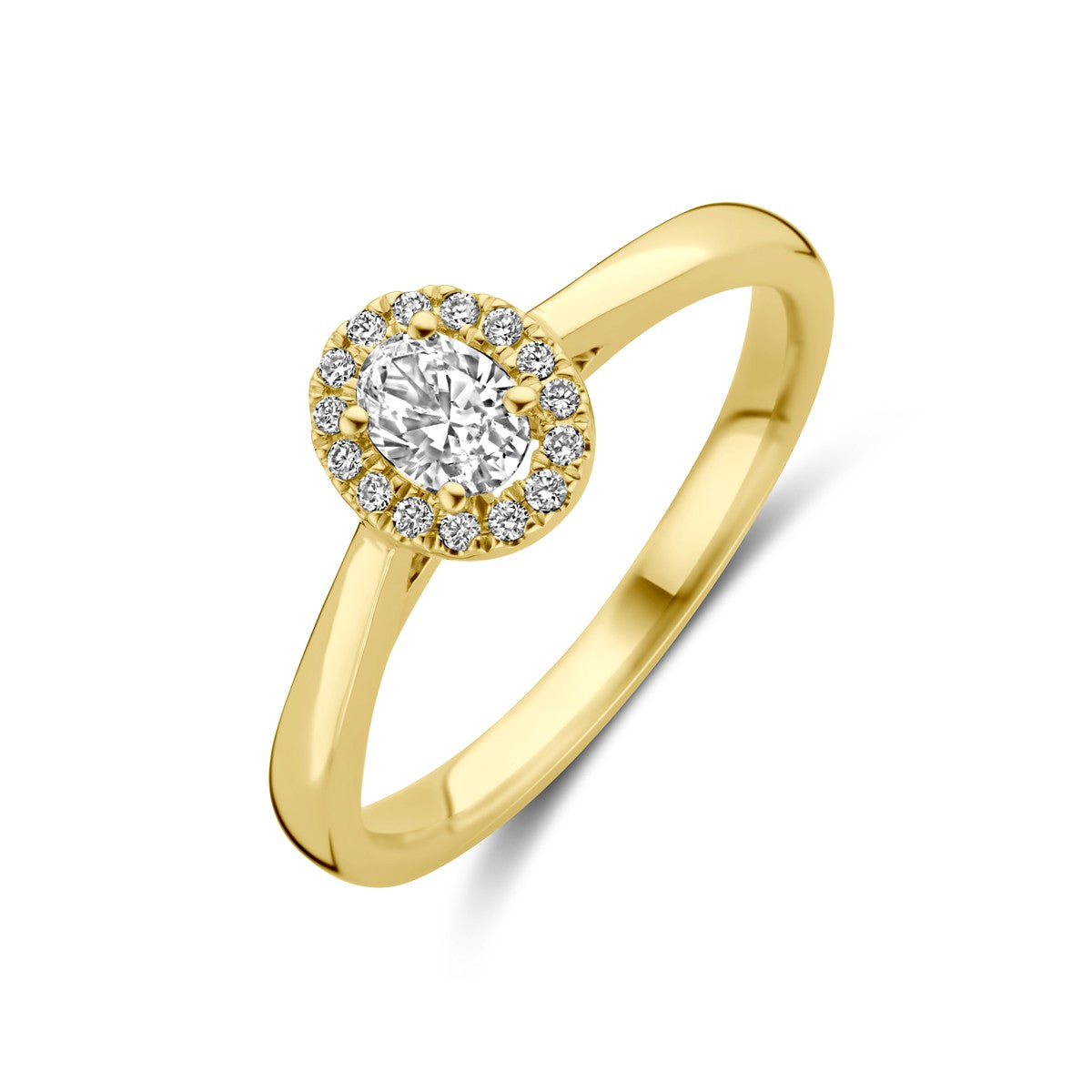 14K Geelgoud Ring Lab Grown Diamant 0.32Ct H Si 4032326