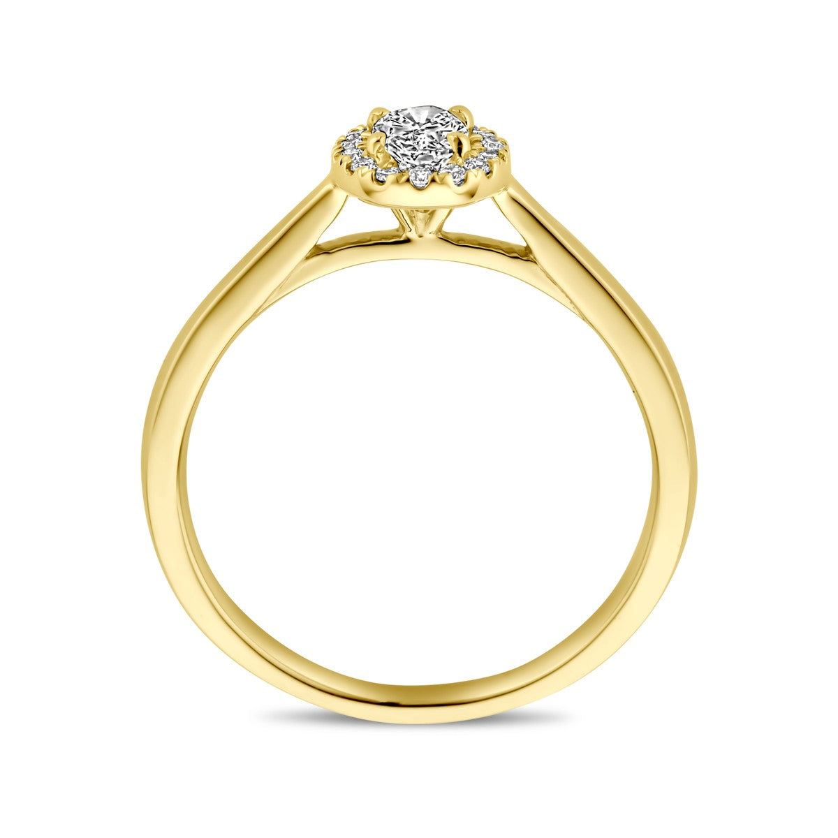 14K Geelgoud Ring Lab Grown Diamant 0.32Ct H Si 4032326