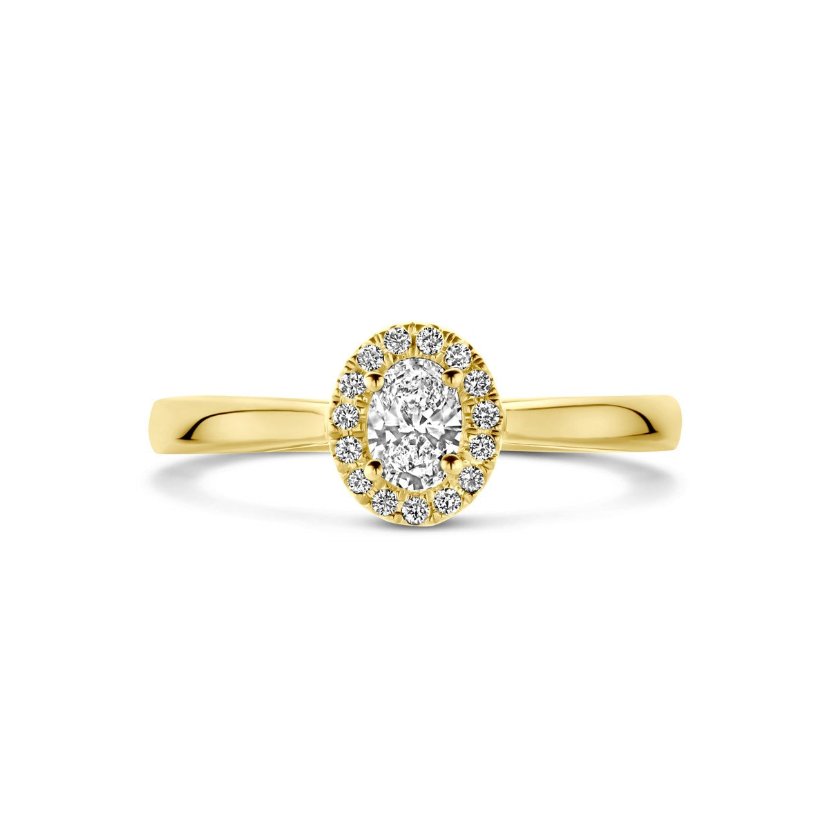 14K Geelgoud Ring Lab Grown Diamant 0.32Ct H Si 4032326