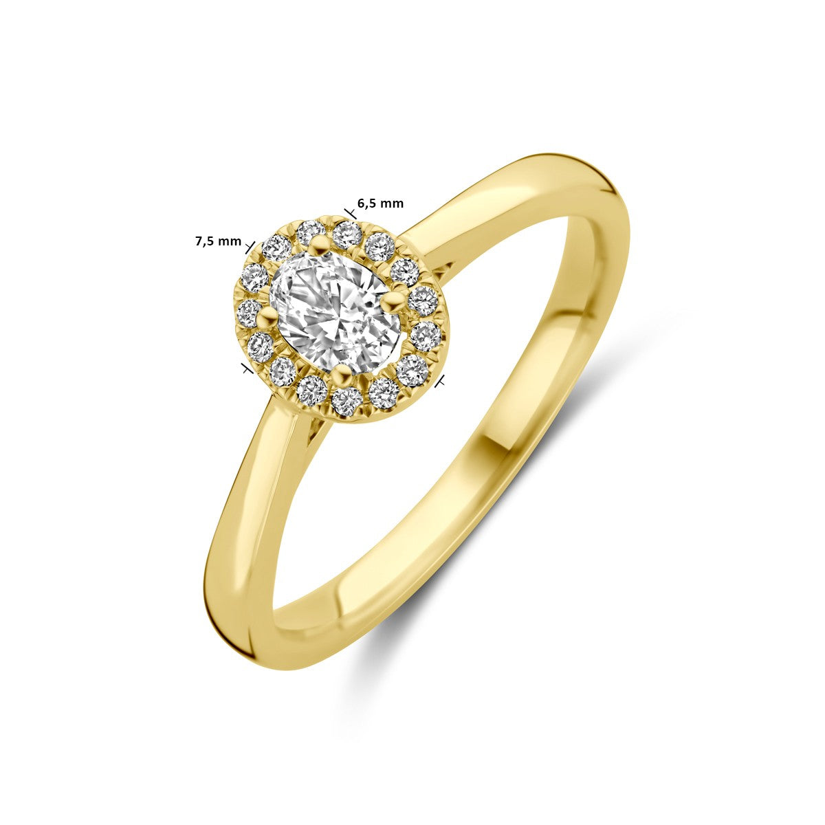 14K Geelgoud Ring Lab Grown Diamant 0.32Ct H Si 4032326