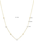 14K geelgoud collier bolletjes en parels 42 - 45 cm 4032349